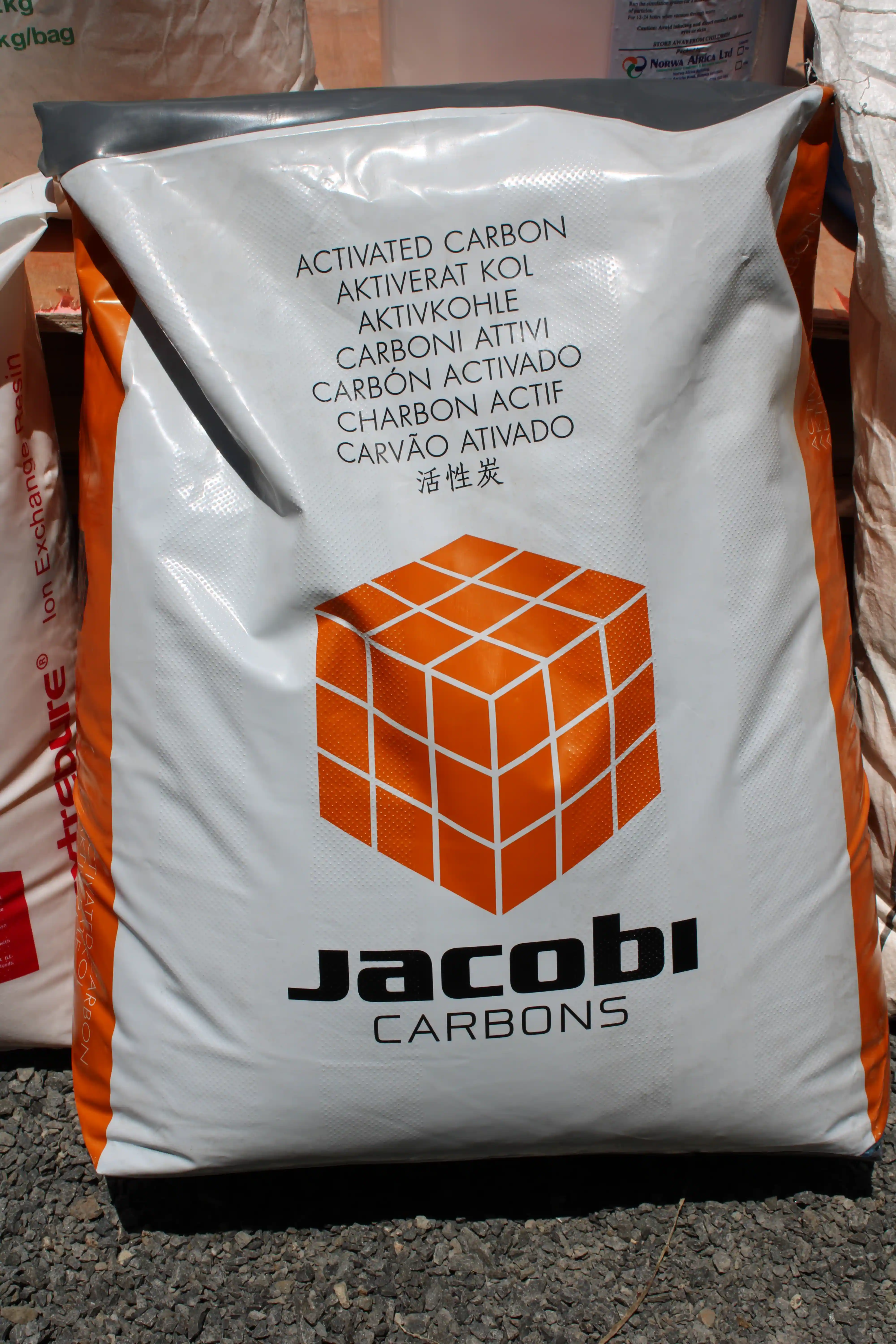 Granular activated carbon in hand