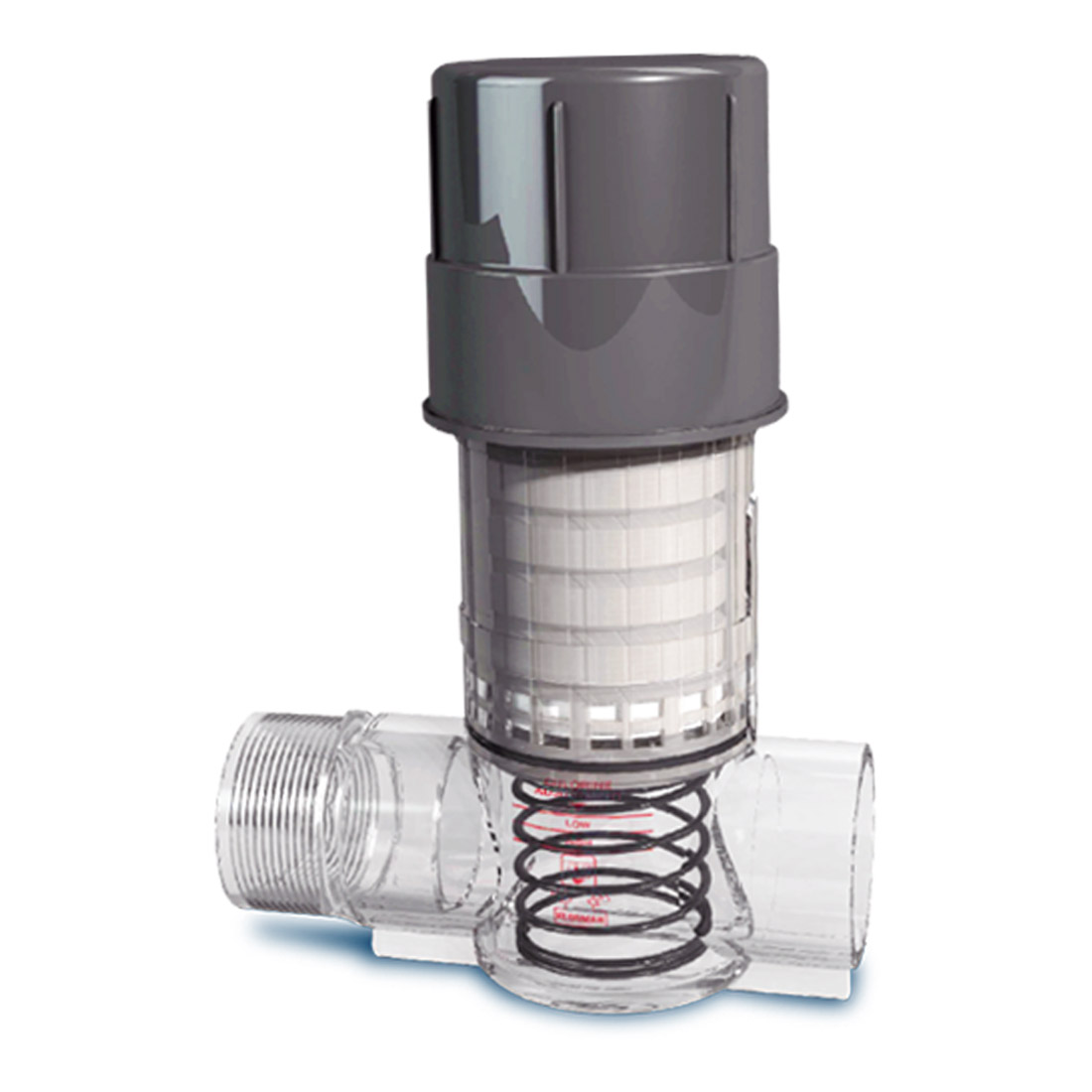 Klorman inline chlorinator installed on pipe